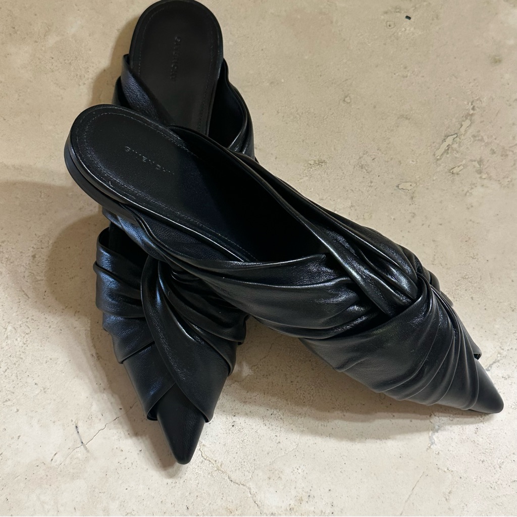 Givenchy Black Leather Mules